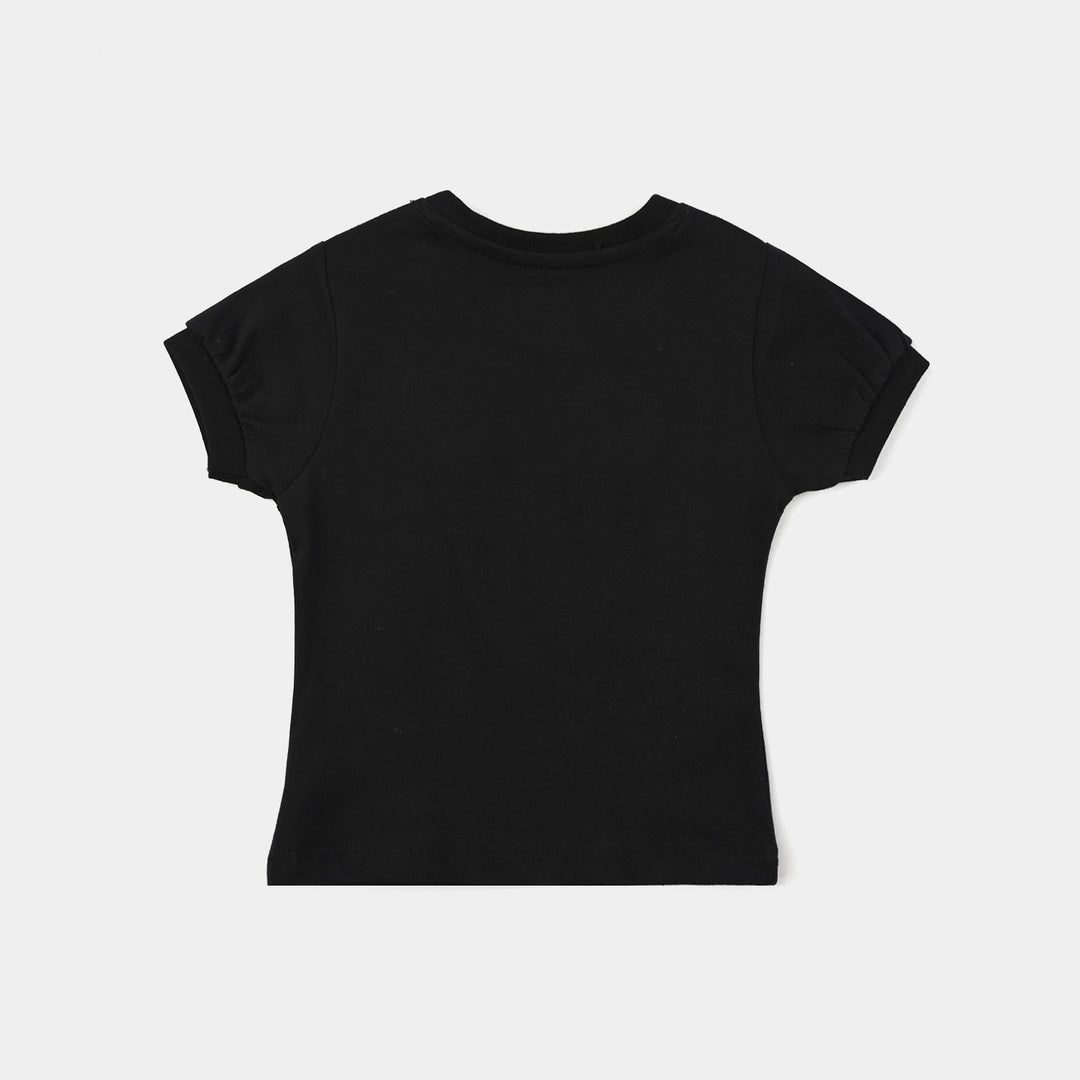 Infant Girls Cotton Jersey T-Shirt-BLACK