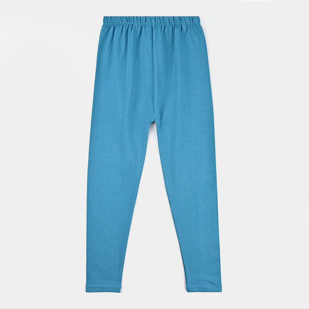 Girls Lycra Jersey Tights Basic-Blue