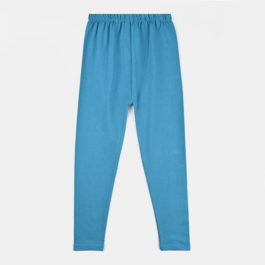 Girls Lycra Jersey Tights Basic-Blue