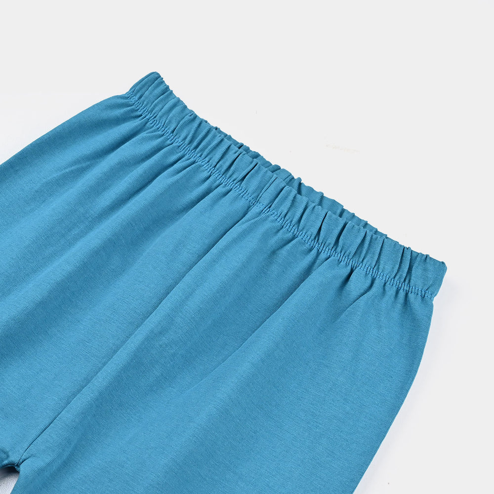 Girls Lycra Jersey Tights Basic-Blue