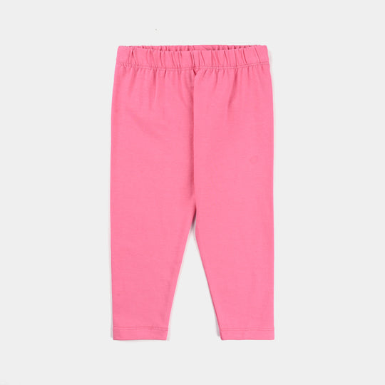 Infant Girls Lycra Jersey Basic Tights-Hot Pink