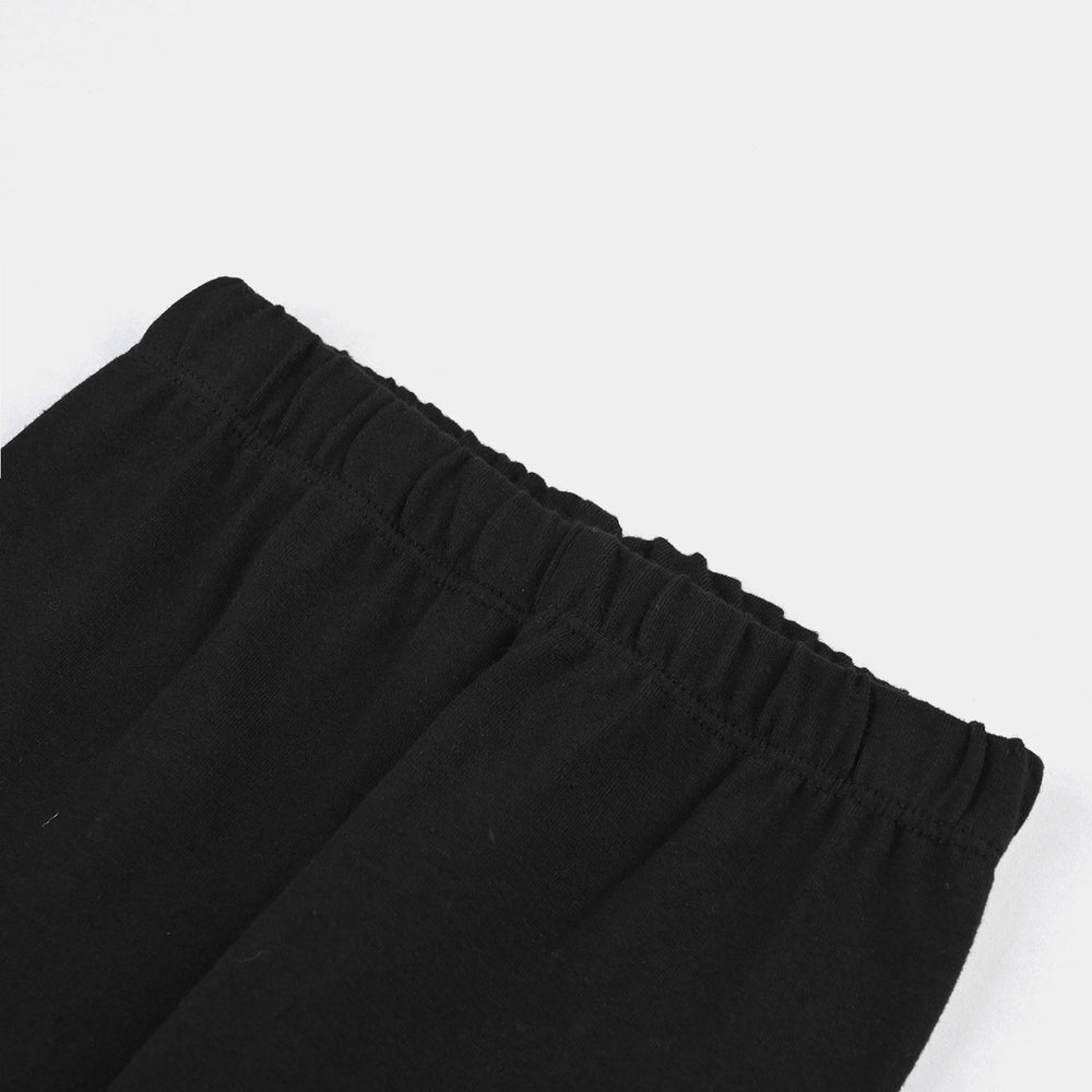 Infant Girls Lycra Jersey Basic Tights-Black