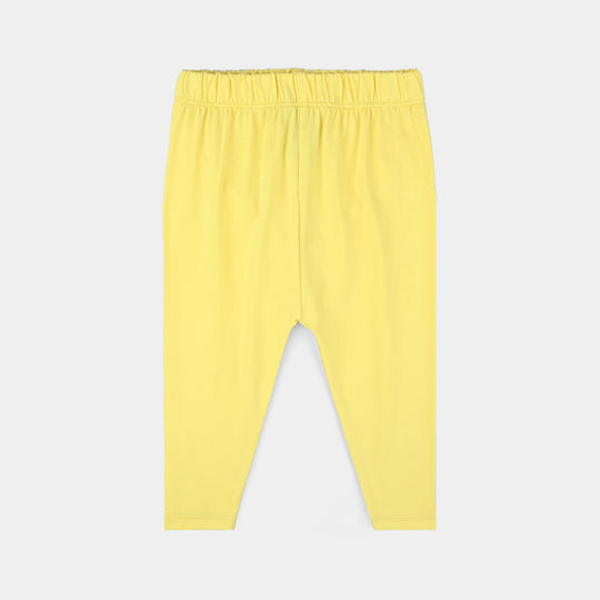 Infant Girls Lycra Jersey Basic Tights-Lemon