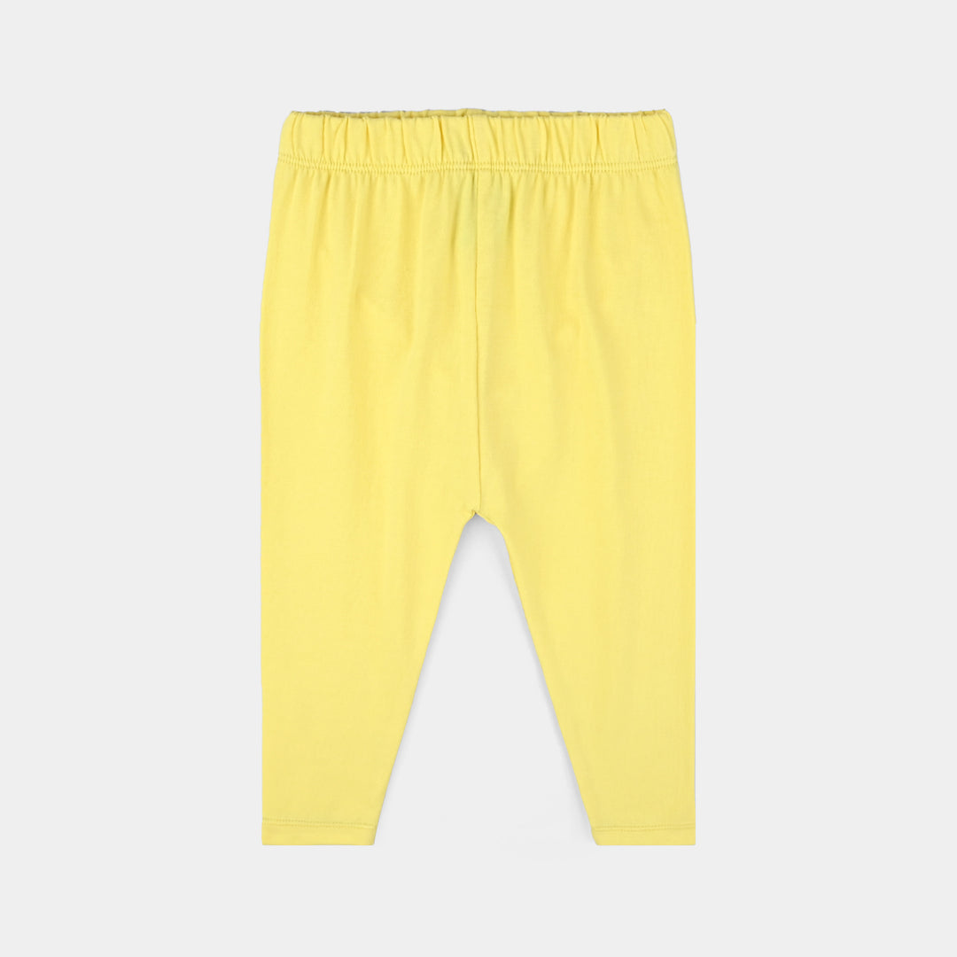 Infant Girls Lycra Jersey Basic Tights-Lemon