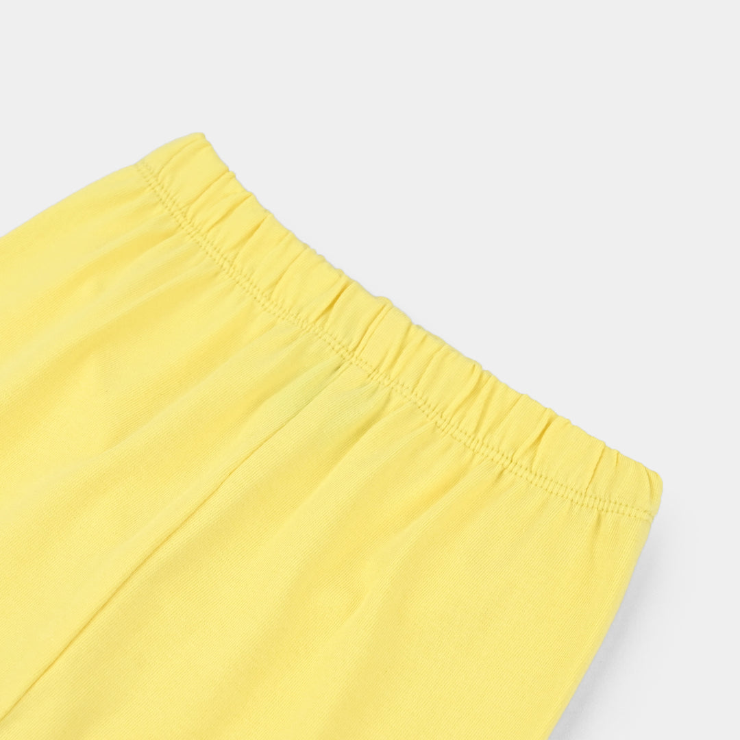 Infant Girls Lycra Jersey Basic Tights-Lemon