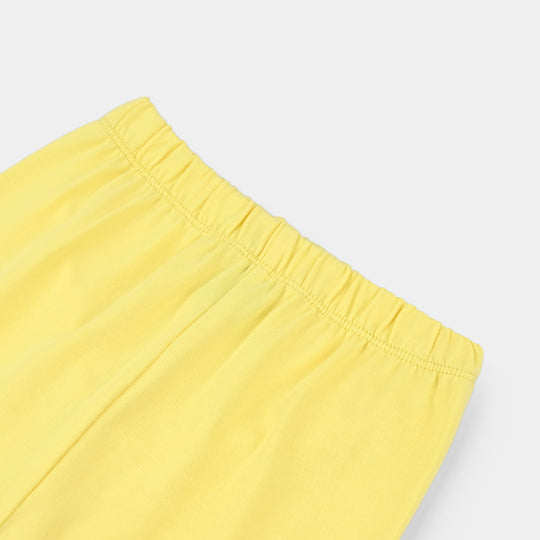 Infant Girls Lycra Jersey Basic Tights-Lemon