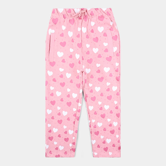 Girls Jersey/Terry Pyjamas Hearts-Candy Pink