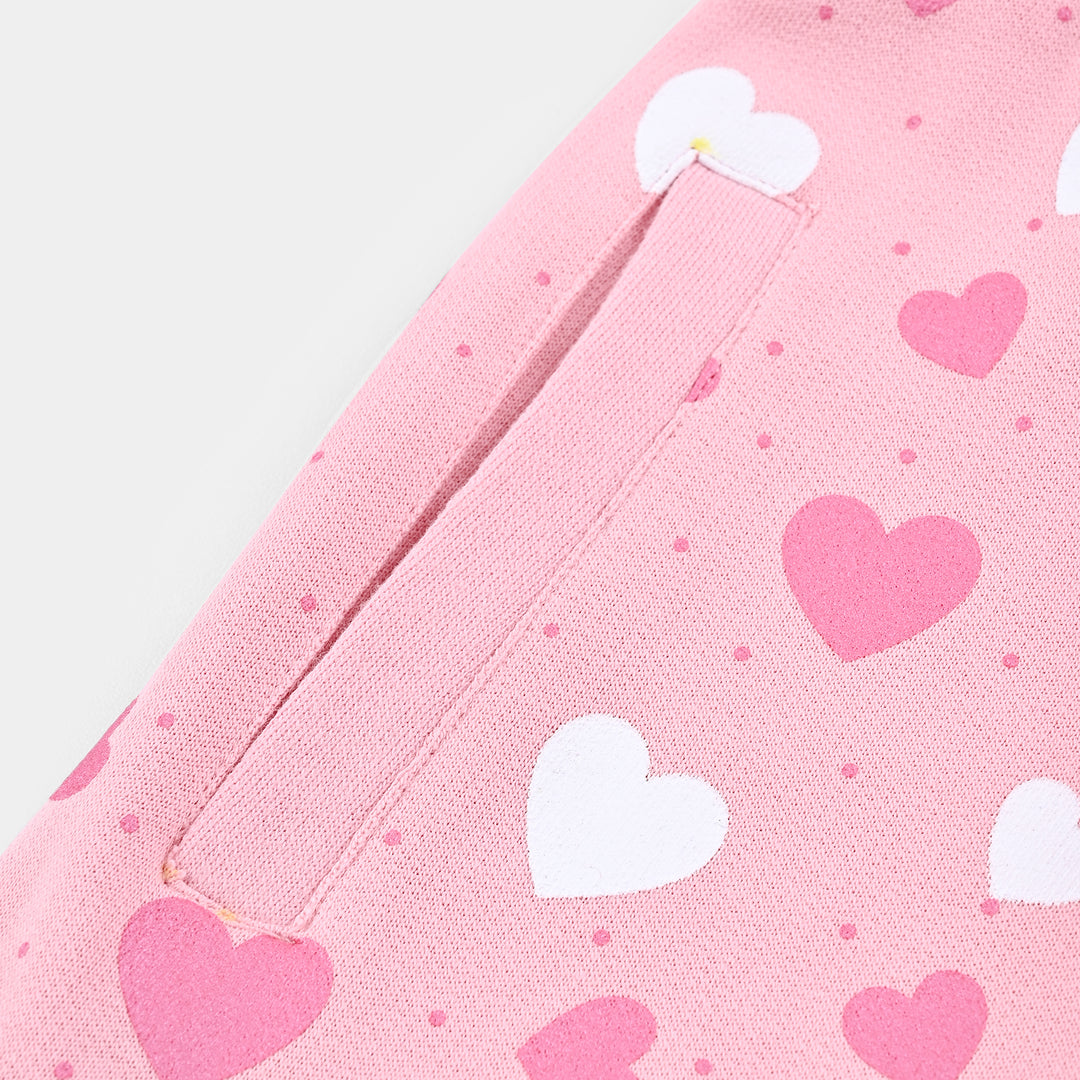 Girls Jersey/Terry Pyjamas Hearts-Candy Pink