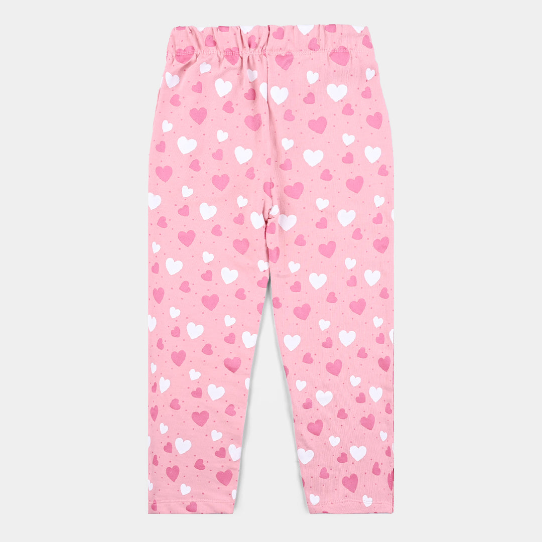 Girls Jersey/Terry Pyjamas Hearts-Candy Pink