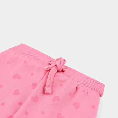 Infant Girls Jersey/Terry Pyjama Hearts-Hot Pink