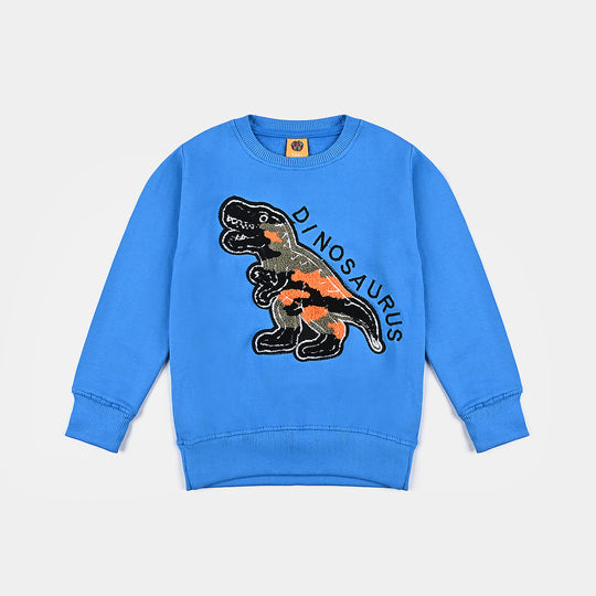 Boys Cotton Terry SweatShirt Dinosaur-Blue