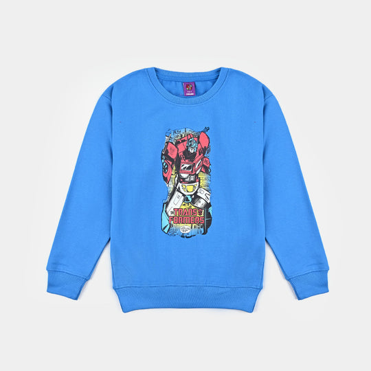 Boys Cotton Terry Sweatshirt Transformer-Blue