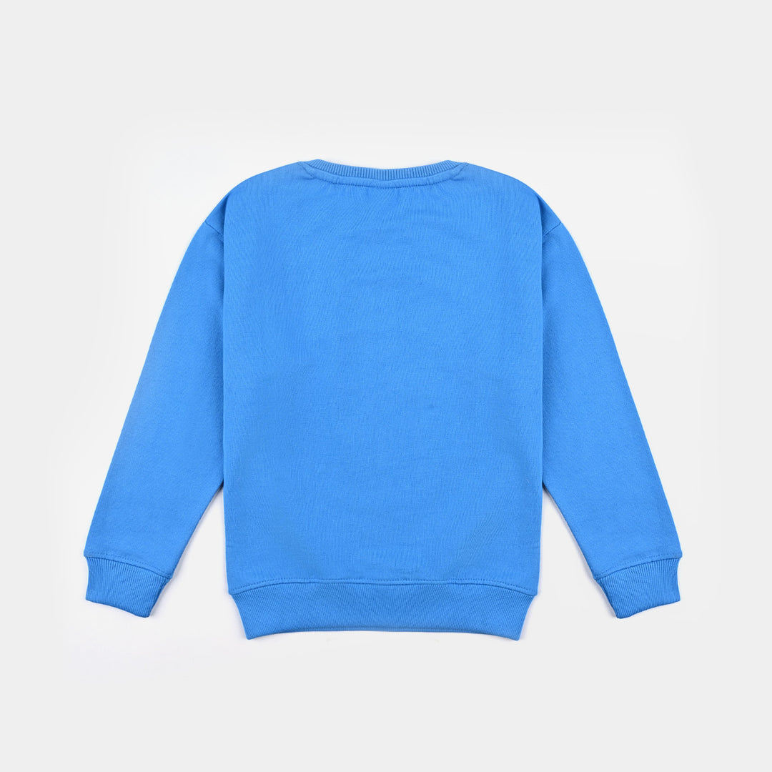 Boys Cotton Terry Sweatshirt Transformer-Blue