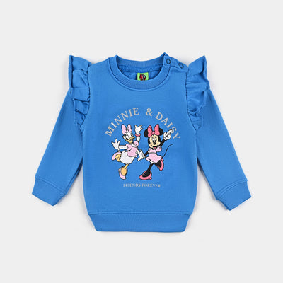 Infant Girls Cotton Terry Sweatshirt Character-Blue