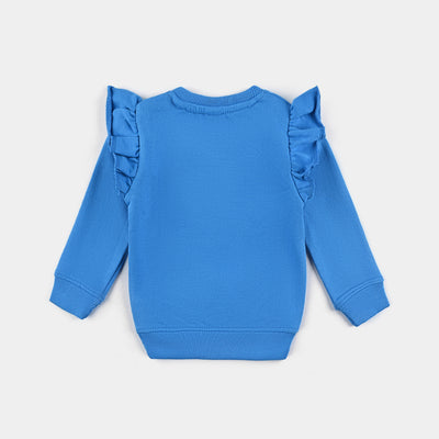 Infant Girls Cotton Terry Sweatshirt Character-Blue