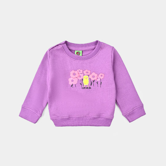 Infant Girls Cotton Terry Sweatshirt Bloom & Glow