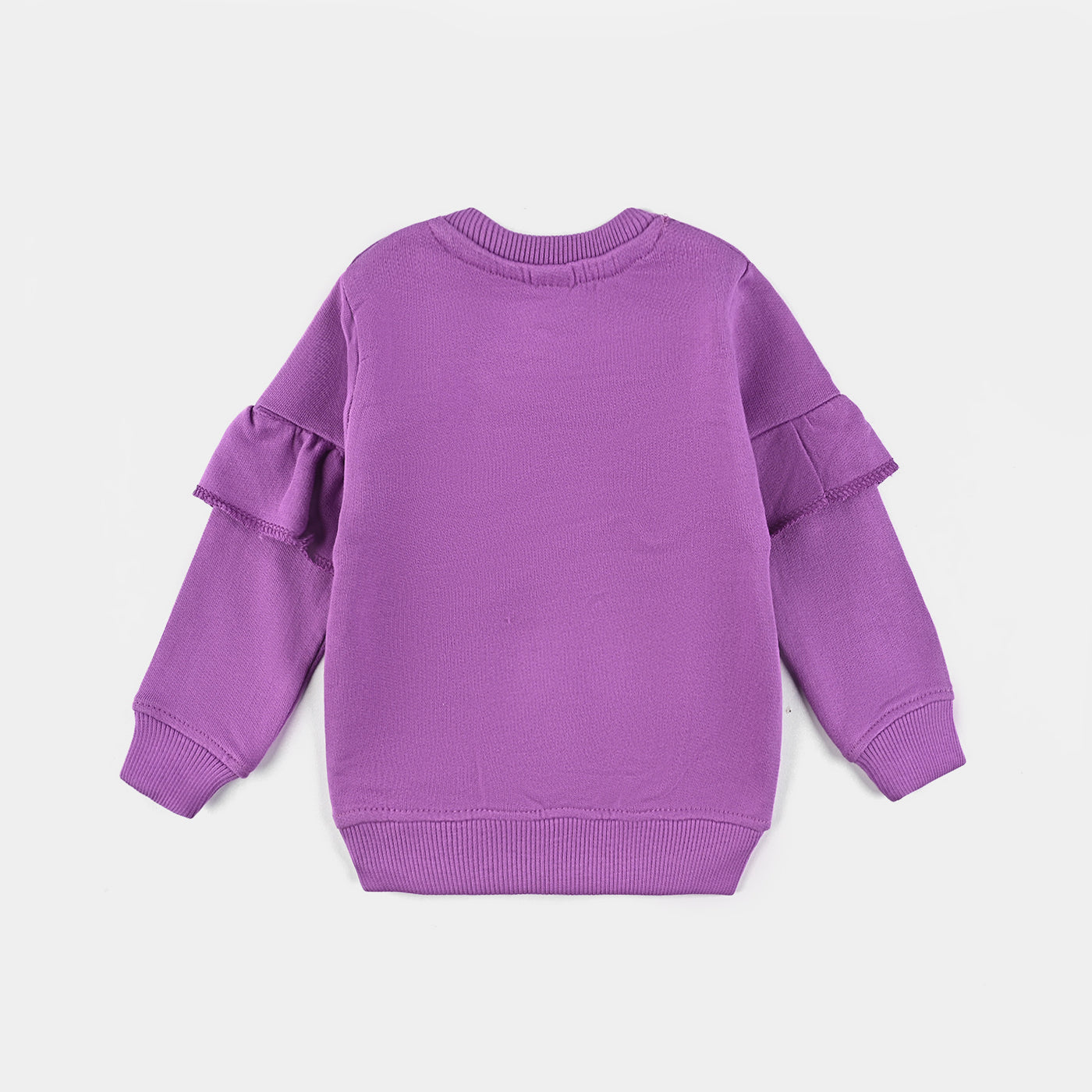 Infant Girls Cotton Terry Sweatshirt Cute & Fluffy-Purple