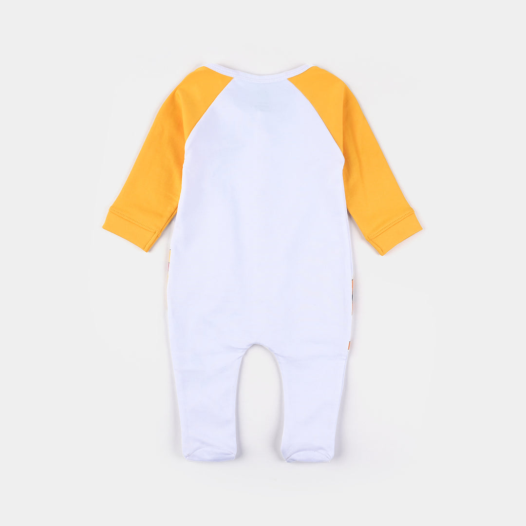 Infant Boys Cotton Terry Romper -White