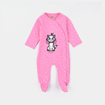 Infant Girls Cotton Terry Romper-Sachet Pink