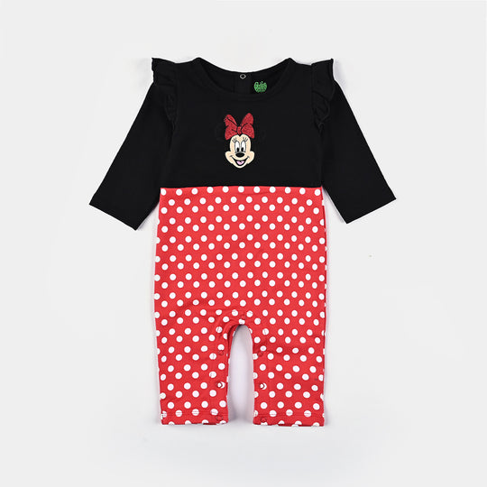 Infant Girls Cotton Terry Romper Polka Dots