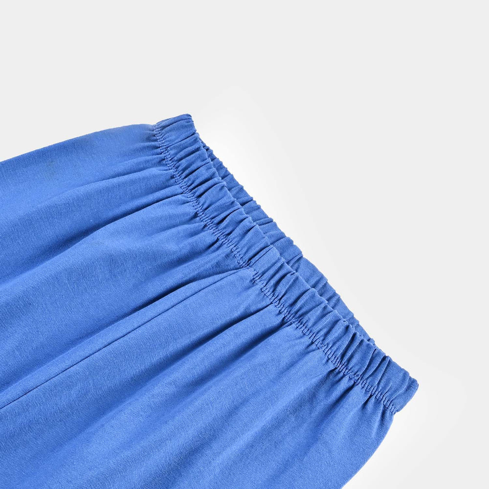 Girls Lycra Jersey Tights Emb Garden-C-Blue