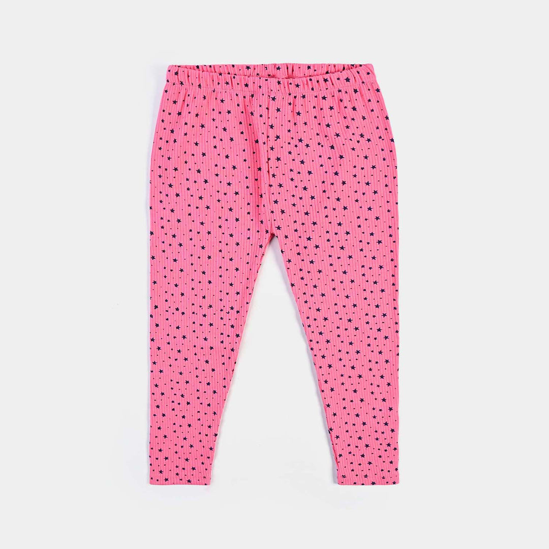 Infant Girls Rib Printed Tights Printed All Stars-Hot Pink