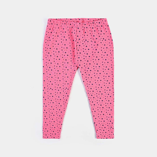 Infant Girls Rib Printed Tights Printed All Stars-Hot Pink