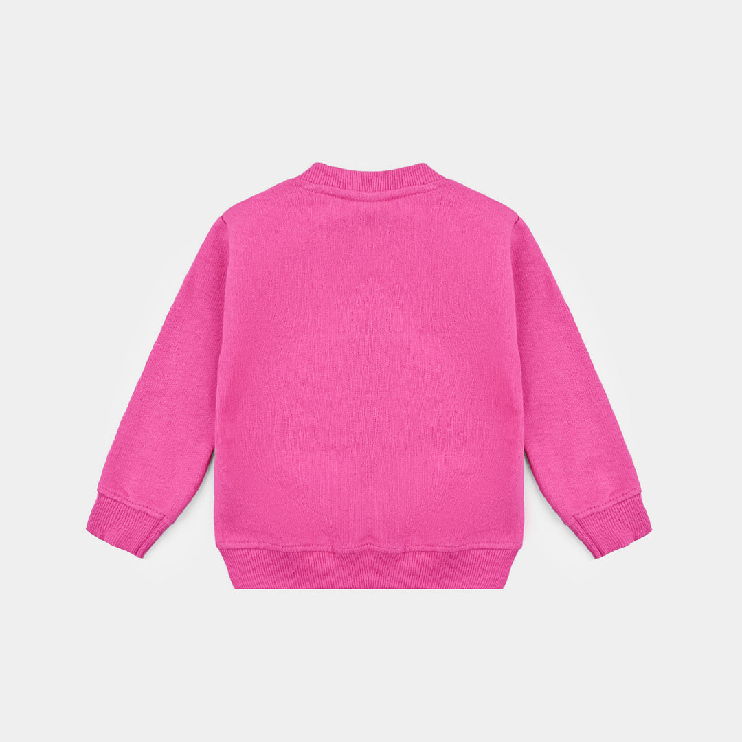 Infant Girls Cotton Terry Sweatshirt Fly With Me-Pink