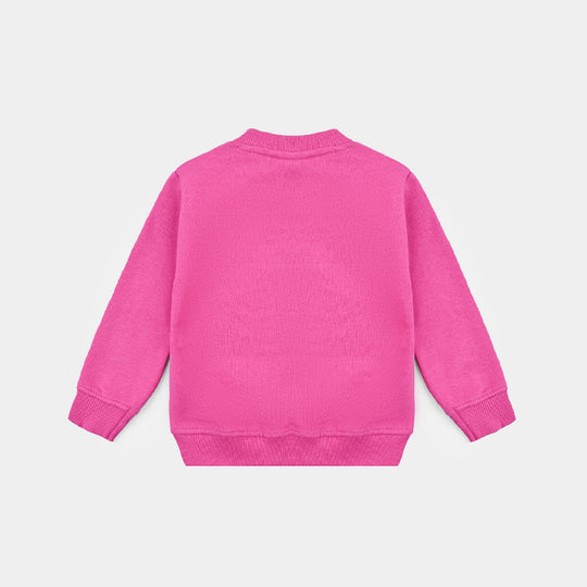 Infant Girls Cotton Terry Sweatshirt Fly With Me-Pink