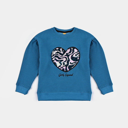 Girls Jacquard Sweatshirt Heart