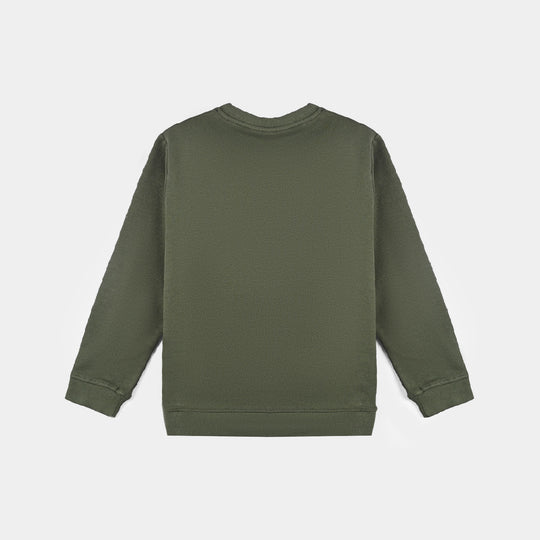 Boys Jacquard SweatShirt Be Brave-Green