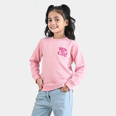 Girls Quilted Sweatshirt My Life-Pink