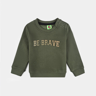 Infant Boys Jacquard Sweatshirt Be Brave- Green