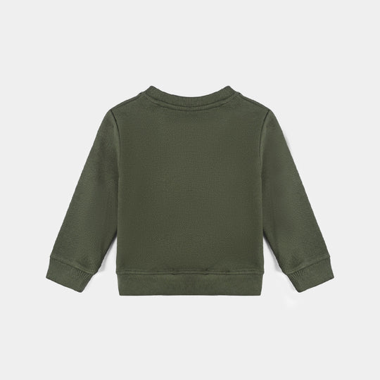 Infant Boys Jacquard Sweatshirt Be Brave- Green