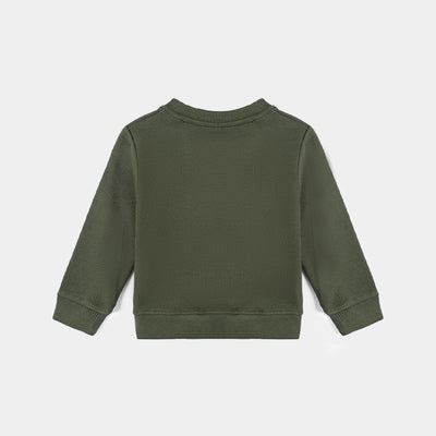 Infant Boys Jacquard Sweatshirt Be Brave- Green