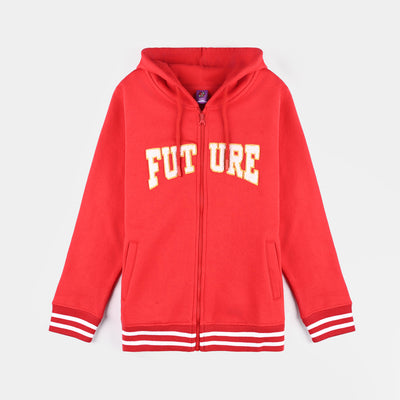 Boys Fleece Knitted Jacket Future-Racing Red