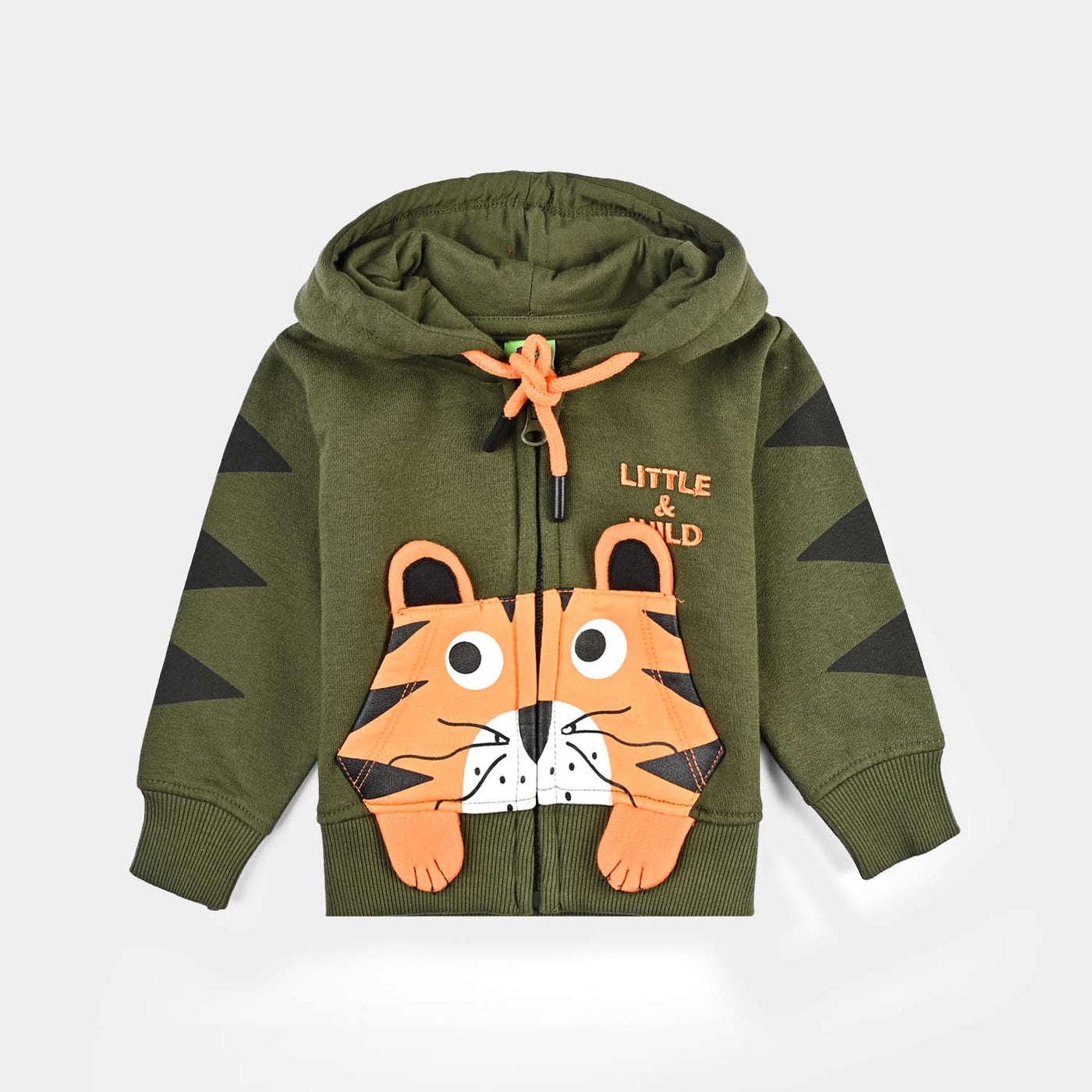 Infant Boys Fleece Knitted Jacket Little And Wild-Rifle .Green