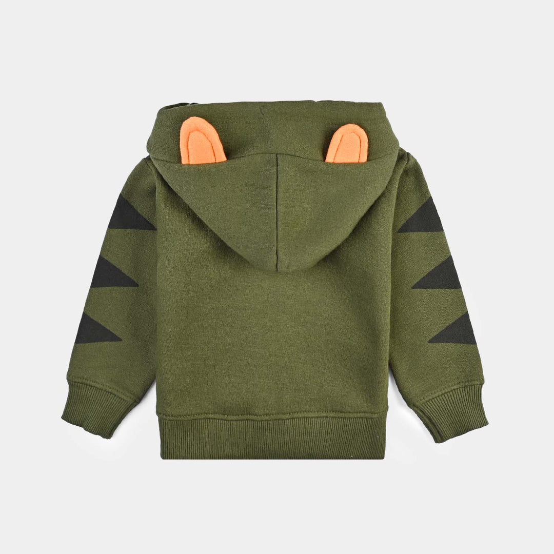 Infant Boys Fleece Knitted Jacket Little And Wild-Rifle .Green