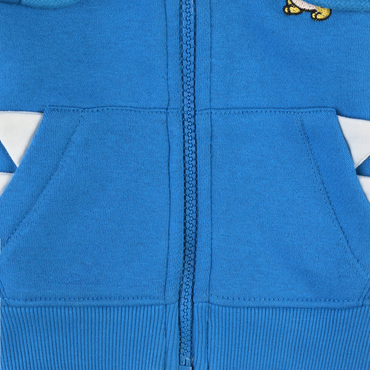 Infant Boys Fleece Knitted Hooded Jacket Dino-Blue