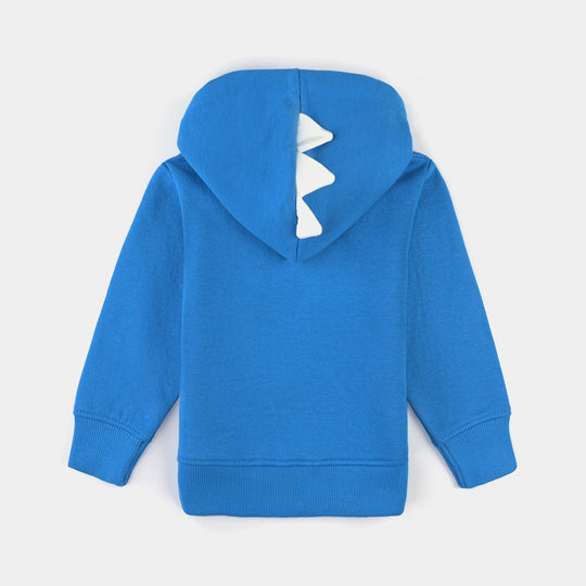 Infant Boys Fleece Knitted Hooded Jacket Dino-Blue