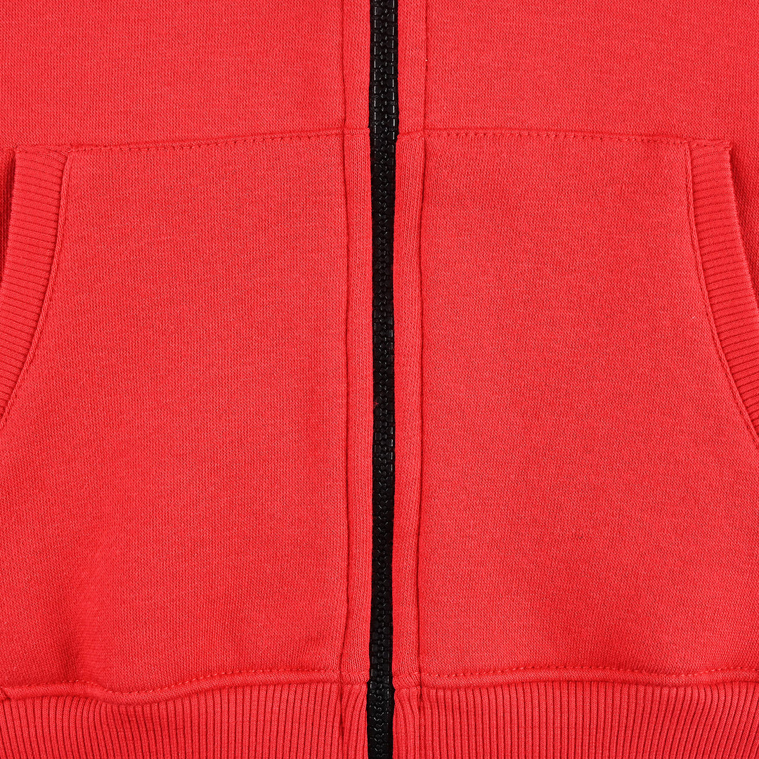 Boys Fleece Knitted Jacket -Racing Red