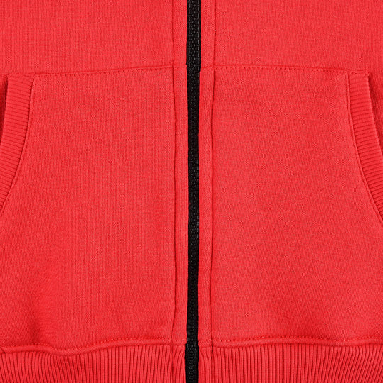 Boys Fleece Knitted Jacket -Racing Red