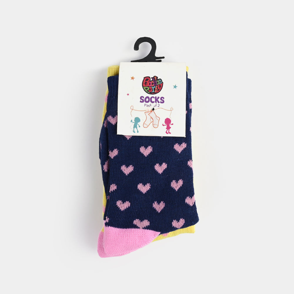 Infant Girls Pack of 2 Socks Hearts-mIX