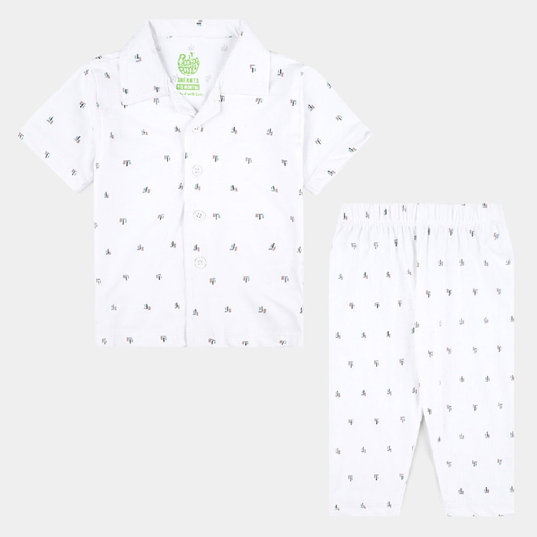 BP-Infant Boys Night Suits Space Travels-White