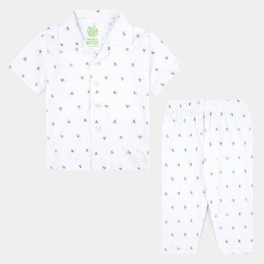BP-Infant Boys Night Suits Space Travels-White