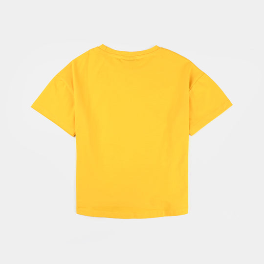 Girls Lycra Jersey T-Shirt -Yellow