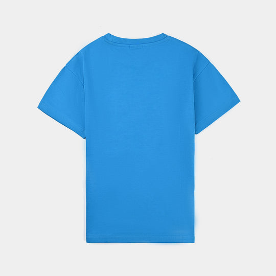 Boys Lycra Jersey T-Shirt -Blue