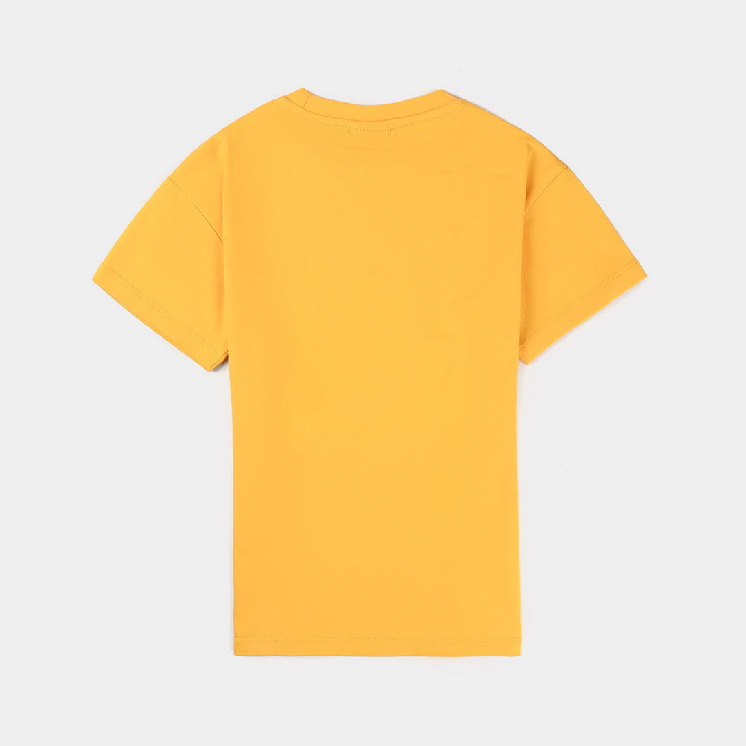 Boys Lycra Jersey T-Shirt Character-Yellow