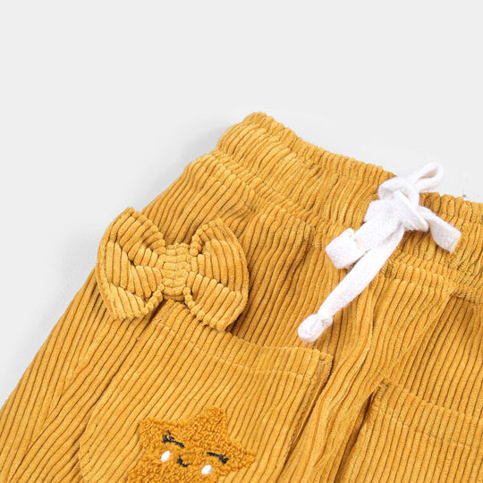 Infant Girls Corduroy Pant Star-Musturd