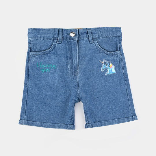 Girls Denim rigid Short-Mid Blue